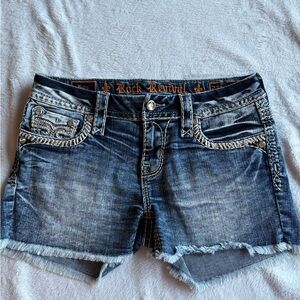 RARE ‼️Y2K - Rock Revival Betty Mid - Rise Denim Shorts- Size 27